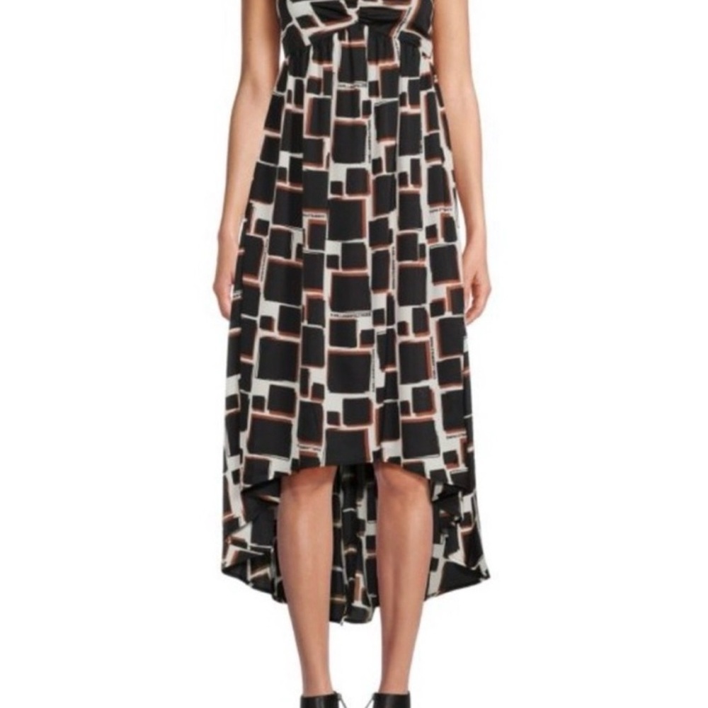 Karl Lagerfeld Black and White High Low Dress
